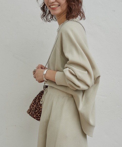 CIAOPANIC TYPY（チャオパニックティピー）の「変形ワッフルプルオーバー（Tシャツ/カットソー・レディース・チャコールグレー/アイボリー/グレー系その他・ONE SIZE）」の8枚目の写真