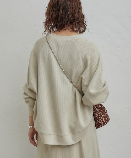 CIAOPANIC TYPY（チャオパニックティピー）の「変形ワッフルプルオーバー（Tシャツ/カットソー・レディース・チャコールグレー/アイボリー/グレー系その他・ONE SIZE）」の9枚目の写真