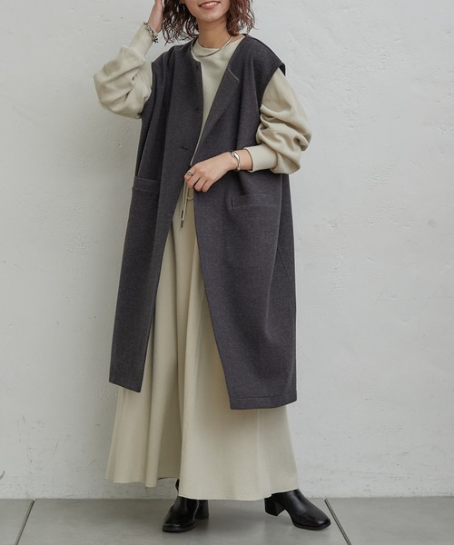 CIAOPANIC TYPY（チャオパニックティピー）の「変形ワッフルプルオーバー（Tシャツ/カットソー・レディース・チャコールグレー/アイボリー/グレー系その他・ONE SIZE）」の17枚目の写真