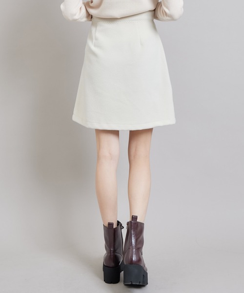 TITTY&CO.（ティティーアンドコー）の「フェイクウールミニスカート（スカート・レディース・パープル/オフホワイト・SMALL/MEDIUM）」の4枚目の写真