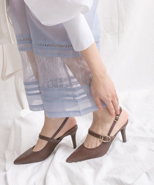 RANDA（ランダ）の「ピンヒールバックストラップパンプス（パンプス・レディース・ブラウン/グリーン/アイボリー・LL/S/M/L）」の3枚目の写真