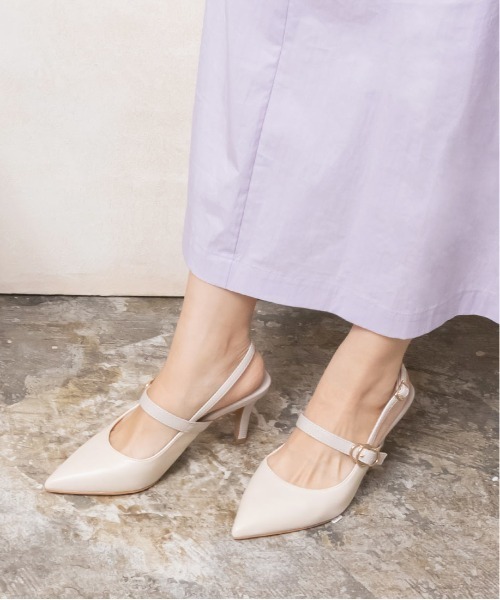 RANDA（ランダ）の「ピンヒールバックストラップパンプス（パンプス・レディース・ブラウン/グリーン/アイボリー・LL/S/M/L）」の5枚目の写真