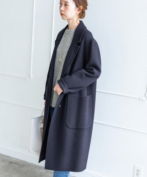 IENA(イエナ)の「エアリーウールリバーチェスターコート◆(その他アウター・レディース・チャコールグレー/ネイビー/アイボリー・38/36/34)」の3枚目の写真
