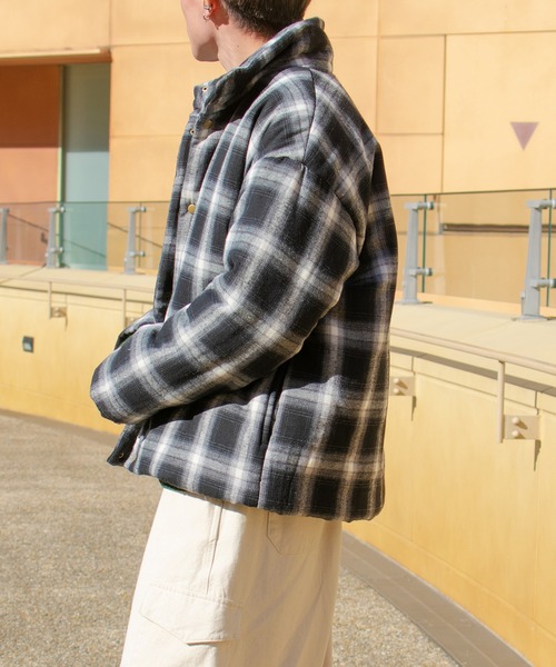 PairPair（ペアペア）の「チェック中綿ブルゾン(ユニセックス)（ブルゾン・レディース・ブラック/グレー・FREE）」の8枚目の写真