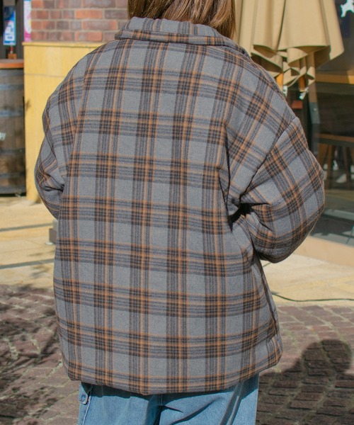 PairPair（ペアペア）の「チェック中綿ブルゾン(ユニセックス)（ブルゾン・レディース・ブラック/グレー・FREE）」の13枚目の写真