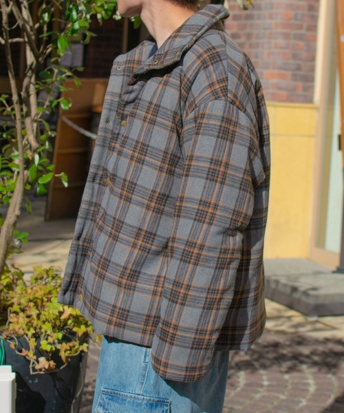 PairPair（ペアペア）の「チェック中綿ブルゾン(ユニセックス)（ブルゾン・レディース・ブラック/グレー・FREE）」の16枚目の写真