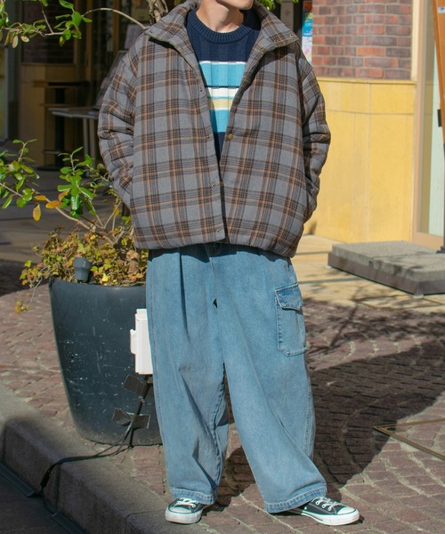 PairPair（ペアペア）の「チェック中綿ブルゾン(ユニセックス)（ブルゾン・レディース・ブラック/グレー・FREE）」の18枚目の写真