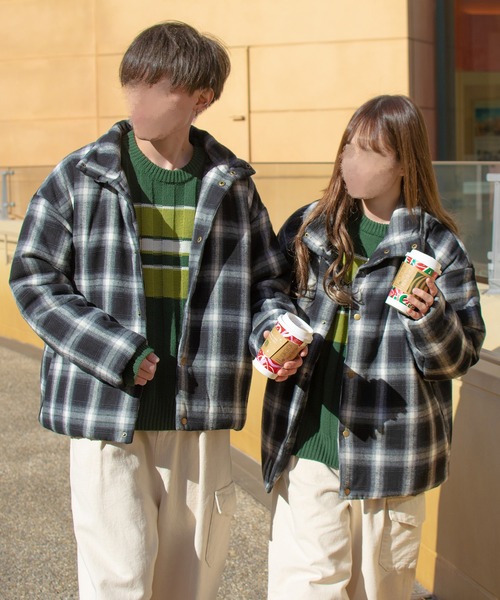 PairPair（ペアペア）の「チェック中綿ブルゾン(ユニセックス)（ブルゾン・レディース・ブラック/グレー・FREE）」の21枚目の写真