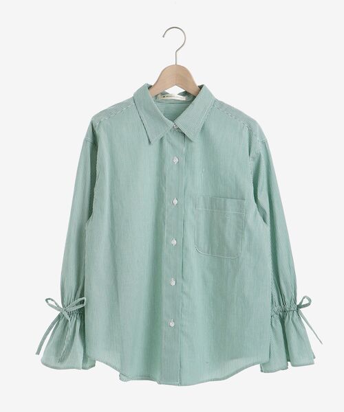 MAJESTIC LEGON（マジェスティックレゴン）の「キャンディスリーブシャツ（シャツ/ブラウス・レディース・ベージュ系その他2/ブルー系その他2/ブルー/アイボリー/グリーン系その他・MEDIUM）」の10枚目の写真