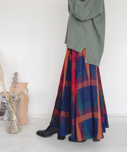 AS KNOW AS plus(アズノゥアズプラス)の「◇ベルト付ボリュームロングスカート(スカート・レディース・オフホワイト/ブラウン/ベージュ系/グリーン/イエロー/オレンジ系・FREE)」の17枚目の写真