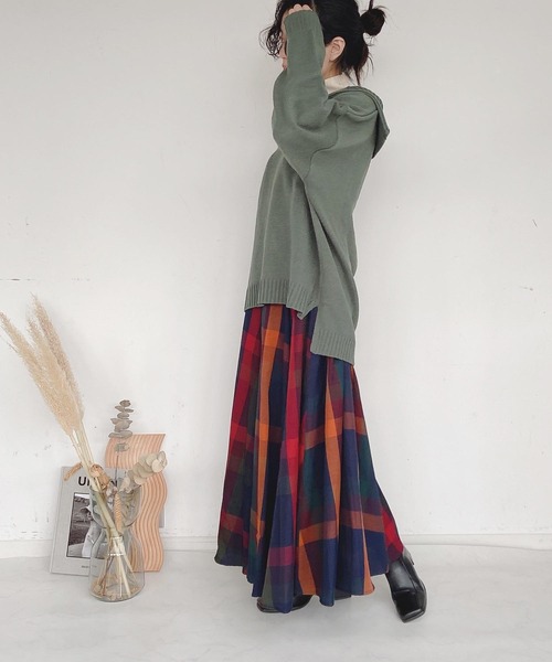 AS KNOW AS plus(アズノゥアズプラス)の「◇ベルト付ボリュームロングスカート(スカート・レディース・オフホワイト/ブラウン/ベージュ系/グリーン/イエロー/オレンジ系・FREE)」の18枚目の写真