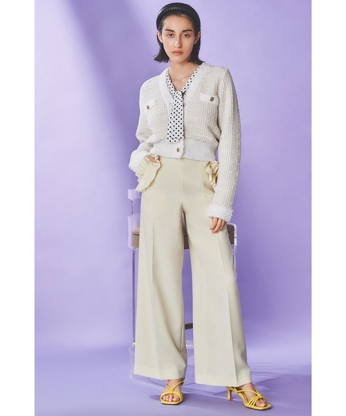 CELFORD（セルフォード）の「フリル付きハイウエストワイドパンツ（その他パンツ・レディース・イエロー/インディゴブルー/ブルー・38/36）」の5枚目の写真