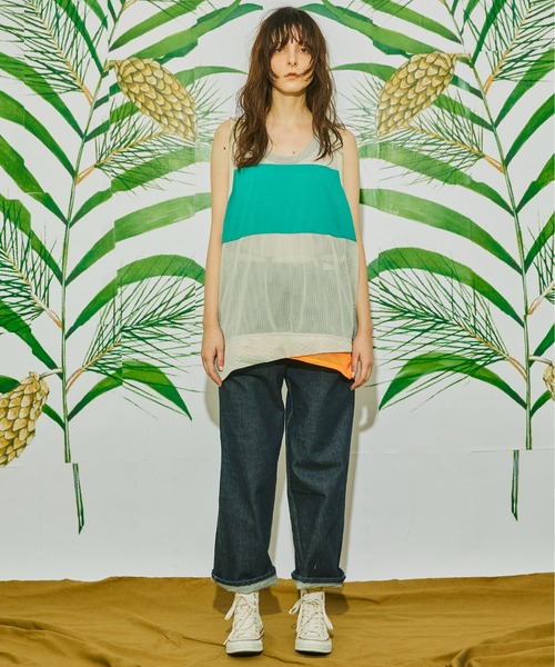 And A（アンドエー）の「AlexanderLeeChang アレキサンダーリーチャン / MESH TANK 22 フェイクレイヤードメッシュタンクトップ / AC012204（タンクトップ・メンズ・グレー/ブラック・2/3）」の4枚目の写真