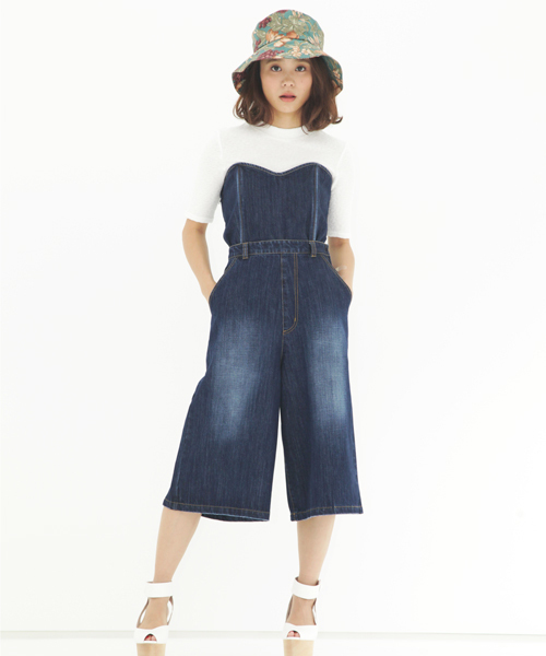 BLONDY ReLISH（ブロンディリリッシュ）の「デニムコンビネゾン（サロペット/オーバーオール・レディース・ホワイト/インディゴブルー/ライトブルー・MEDIUM/SMALL）」の3枚目の写真