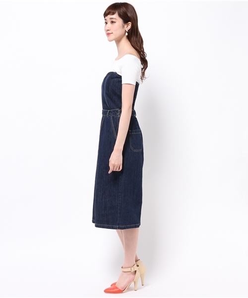 BLONDY ReLISH（ブロンディリリッシュ）の「デニムコンビネゾン（サロペット/オーバーオール・レディース・ホワイト/インディゴブルー/ライトブルー・MEDIUM/SMALL）」の13枚目の写真
