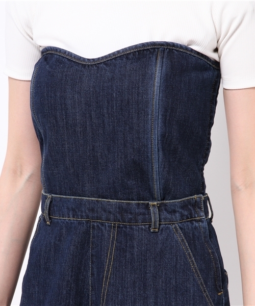 BLONDY ReLISH（ブロンディリリッシュ）の「デニムコンビネゾン（サロペット/オーバーオール・レディース・ホワイト/インディゴブルー/ライトブルー・MEDIUM/SMALL）」の15枚目の写真
