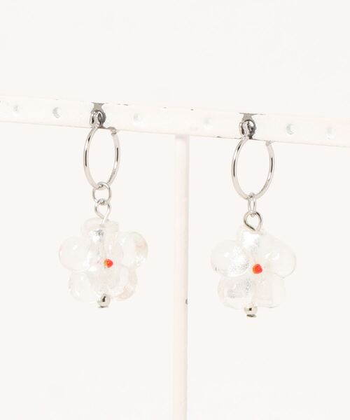 tone（トーン）の「【ellie】glass flowerピアス(MA)（ピアス（両耳用）・レディース・ブルー/クリア・FREE）」の8枚目の写真