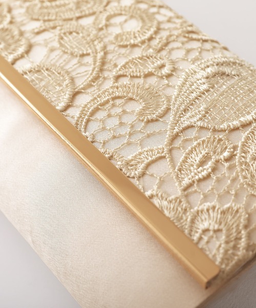 PourVous（プールヴー）の「刺繍レース クラッチバック 結婚式 同窓会 オケージョン お呼ばれ  パーティーバッグ（クラッチバッグ・レディース・ブラック/シルバー/ゴールド・FREE）」の11枚目の写真