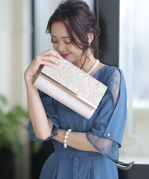 PourVous（プールヴー）の「刺繍レース クラッチバック 結婚式 同窓会 オケージョン お呼ばれ  パーティーバッグ（クラッチバッグ・レディース・ブラック/シルバー/ゴールド・FREE）」の19枚目の写真