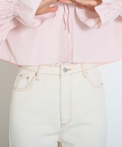 archives（アルシーヴ）の「ストライプフリルリボン２ｗａｙブラウス（シャツ/ブラウス・レディース・ネイビー/ピンク/ミント・MEDIUM）」の21枚目の写真