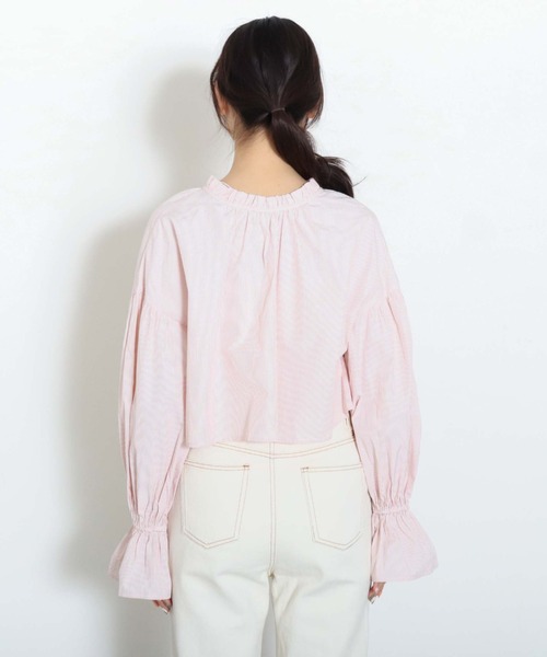 archives（アルシーヴ）の「ストライプフリルリボン２ｗａｙブラウス（シャツ/ブラウス・レディース・ネイビー/ピンク/ミント・MEDIUM）」の18枚目の写真