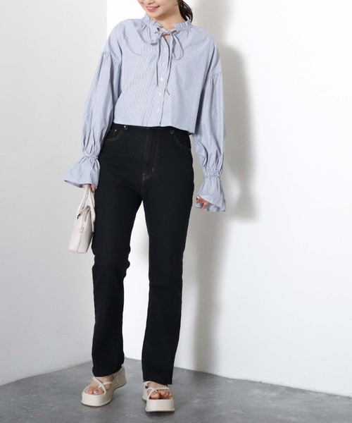 archives（アルシーヴ）の「ストライプフリルリボン２ｗａｙブラウス（シャツ/ブラウス・レディース・ネイビー/ピンク/ミント・MEDIUM）」の14枚目の写真