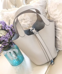 florist | 【14色展開】【ポーチ付き】バケツ型PUレザーハンドバッグ(ハンドバッグ)