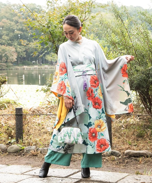 カヤ（カヤ）の「【カヤ】-SHIKI-四季 春風がま口ハンドバッグ（ハンドバッグ・レディース・グリーン/ブルー/イエロー/ネイビー/その他1/その他2/レッド/バイオレット・FREE）」の9枚目の写真