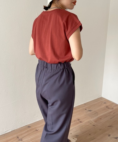 wee9s（ウィークス）の「double tuck slacks pants / ダブルタックスラックスパンツ（スラックス・レディース・チャコール/ピンクベージュ/ピンク/アイボリー/ネイビー・FREE）」の20枚目の写真