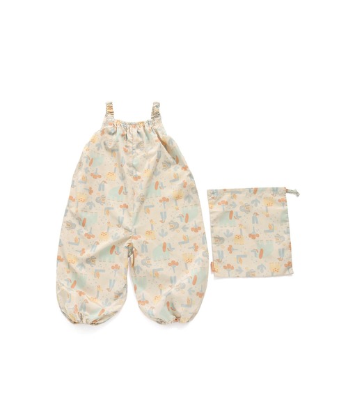 MAKE YOUR DAY（メイクユアデイ）の「動物総柄食事お砂場着（その他ベビー用品・キッズ・マスタード/アイボリー・FREE）」の2枚目の写真