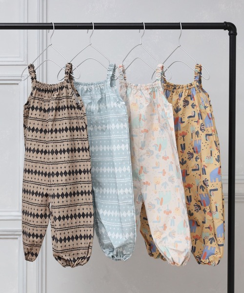 MAKE YOUR DAY（メイクユアデイ）の「動物総柄食事お砂場着（その他ベビー用品・キッズ・マスタード/アイボリー・FREE）」の6枚目の写真