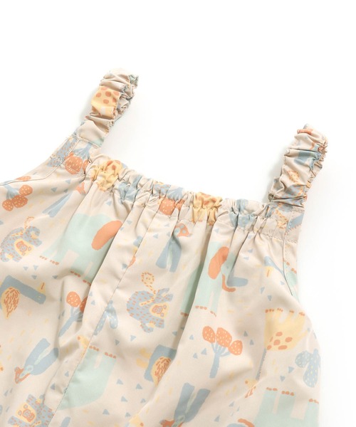 MAKE YOUR DAY（メイクユアデイ）の「動物総柄食事お砂場着（その他ベビー用品・キッズ・マスタード/アイボリー・FREE）」の10枚目の写真