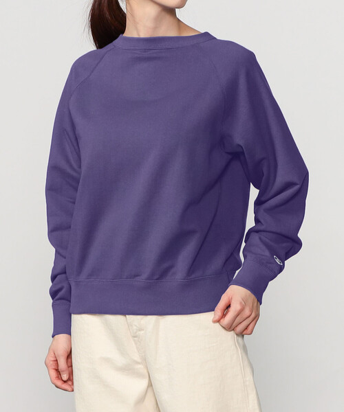 ORCIVAL（オーシバル）の「ORCIVAL | フレンチテリー ボートネックラグランスウェット WOMEN（スウェット・レディース・パープル/アイボリー/グレー・2/1）」の7枚目の写真