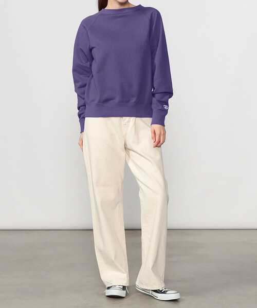 ORCIVAL（オーシバル）の「ORCIVAL | フレンチテリー ボートネックラグランスウェット WOMEN（スウェット・レディース・パープル/アイボリー/グレー・2/1）」の4枚目の写真