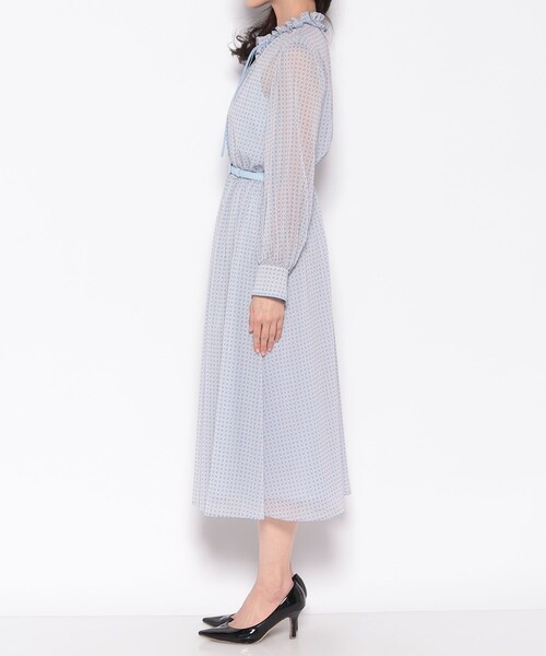 ANAYI（アナイ）の「サークルローププリントプリーツエリ ワンピース（ワンピース・レディース・ライトブルー/ミント・38/36/34）」の4枚目の写真