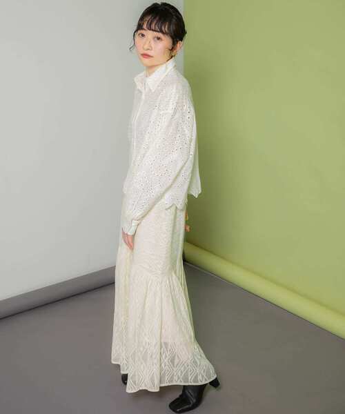 KBF（ケイビーエフ）の「メッシュ裾ギャザースカート（スカート・レディース・ブラック/カーキ/アイボリー・ONE）」の12枚目の写真