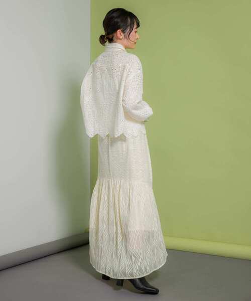 KBF（ケイビーエフ）の「メッシュ裾ギャザースカート（スカート・レディース・ブラック/カーキ/アイボリー・ONE）」の14枚目の写真