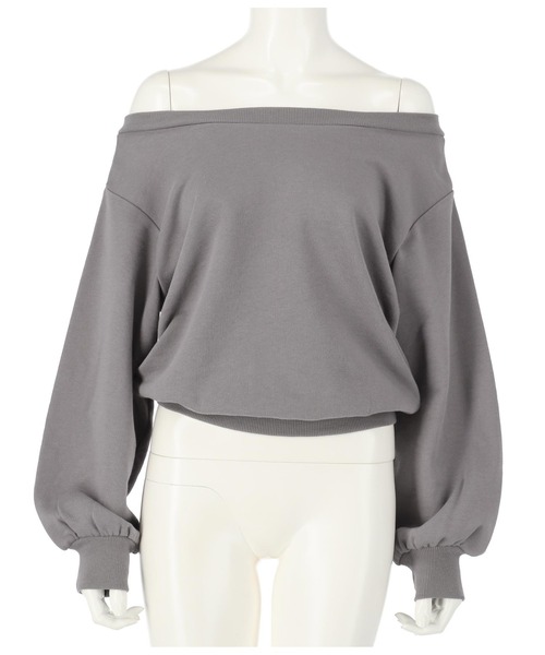 ANAP（アナップ）の「裏毛オフショルダートップス（Tシャツ/カットソー・レディース・ブラック/グレー/オフホワイト・FREE）」の11枚目の写真