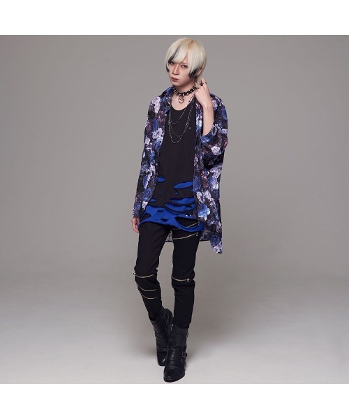 CIVARIZE(シヴァーライズ)の「『CIVARIZE/シヴァーライズ』裾クラッシュ加工フェイクレイヤードタンクトップ(タンクトップ・メンズ・マルチ/ブラック×ホワイト/ブラック×レッド/ブラック×ブルー・M/L)」の8枚目の写真