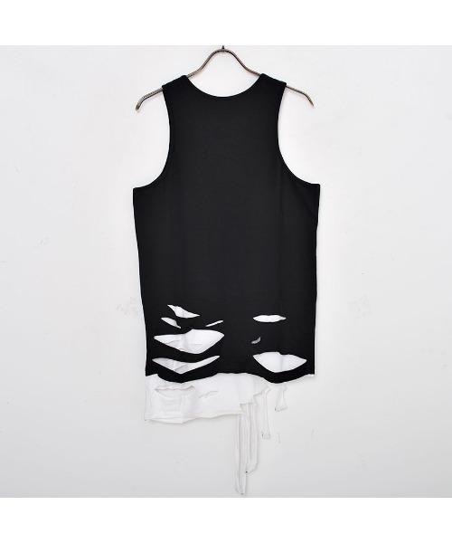 CIVARIZE(シヴァーライズ)の「『CIVARIZE/シヴァーライズ』裾クラッシュ加工フェイクレイヤードタンクトップ(タンクトップ・メンズ・マルチ/ブラック×ホワイト/ブラック×レッド/ブラック×ブルー・M/L)」の15枚目の写真