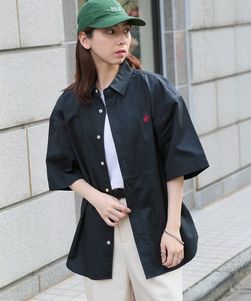 BEVERLY HILLS POLO CLUB（ビバリーヒルズポロクラブ）の「【BEVERLY HILLS POLO CLUB】ワンポイントPOLO刺繍 半袖クラシカルボタンダウンシャツ 2270-3060（シャツ/ブラウス・メンズ・ホワイト/ベージュ/サックスブルー/マルチ/その他4/その他5/ライトグリーン/その他6/ネイビー/その他2/その他3/ブラック/ネイビー系2・LL/M/L）」の2枚目の写真