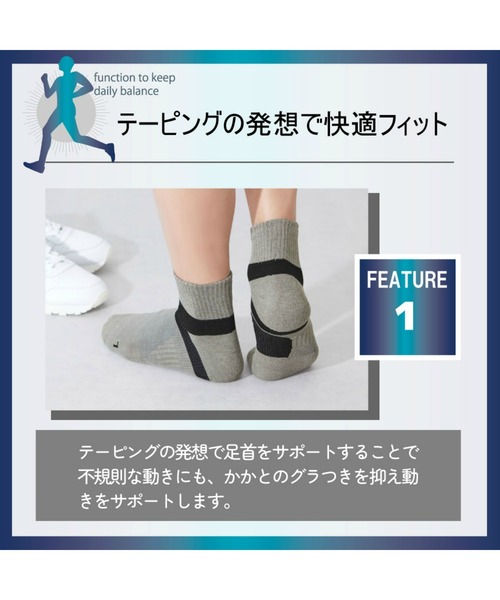 GUNZE(グンゼ)の「ACTIVE STYLE/アクティブスタイル アーチサポートパイル ソックス スニーカー丈(ソックス/靴下・メンズ・ブラック/ホワイト/ライトグレー/ネイビー/イエロー系その他/カーキ/ブルー/レンガ/オレンジ/ブラック系その他/ライム・25-27CM)」の19枚目の写真