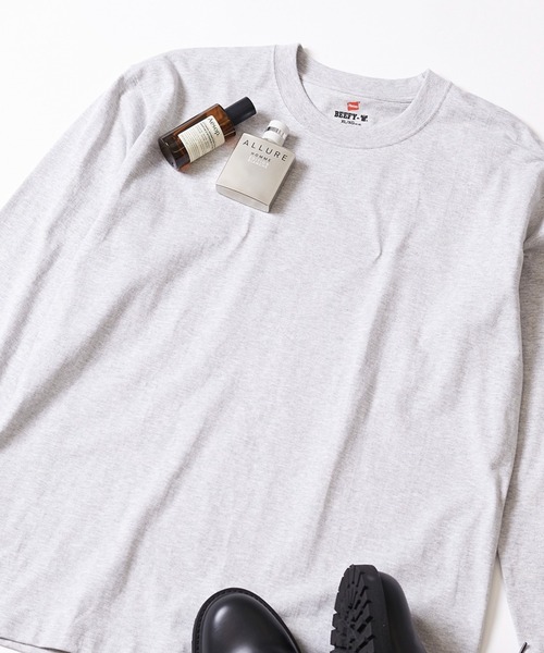 HANES(ヘインズ)の「アメリカ発!程よく肉厚なコスパ抜群ロングTシャツ!【Hanes】BEEFY LONG SLEEVE T-SHIRT 長袖ロンT コットンカットソー H5186 / HM4-D001(Tシャツ/カットソー・メンズ・グレー/ホワイト/ブラック・M/L/XL/S)」の3枚目の写真