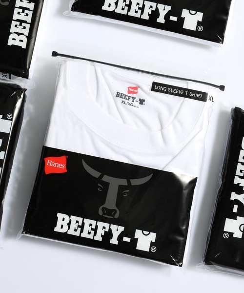 HANES(ヘインズ)の「アメリカ発!程よく肉厚なコスパ抜群ロングTシャツ!【Hanes】BEEFY LONG SLEEVE T-SHIRT 長袖ロンT コットンカットソー H5186 / HM4-D001(Tシャツ/カットソー・メンズ・グレー/ホワイト/ブラック・M/L/XL/S)」の1枚目の写真