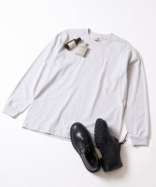 HANES(ヘインズ)の「アメリカ発!程よく肉厚なコスパ抜群ロングTシャツ!【Hanes】BEEFY LONG SLEEVE T-SHIRT 長袖ロンT コットンカットソー H5186 / HM4-D001(Tシャツ/カットソー・メンズ・グレー/ホワイト/ブラック・M/L/XL/S)」の10枚目の写真