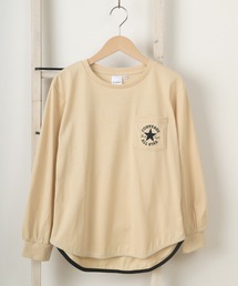 CONVERSE（コンバース）の「【CONVERSE/コンバース】ビッグシルエット バンダナ柄 ワンポイントポケット付き キッズ長袖リブTシャツ/【140ｃｍ-160ｃｍ】（Tシャツ/カットソー・キッズ）」