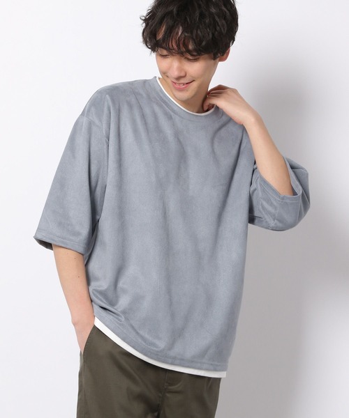 LAKOLE（ラコレ）の「エコスエードレイヤードTシャツ / 263882（Tシャツ/カットソー・メンズ・ブルー/サンドグレー/チャコール/ライトグレー・MEDIUM/LARGE/X-LARGE）」の4枚目の写真