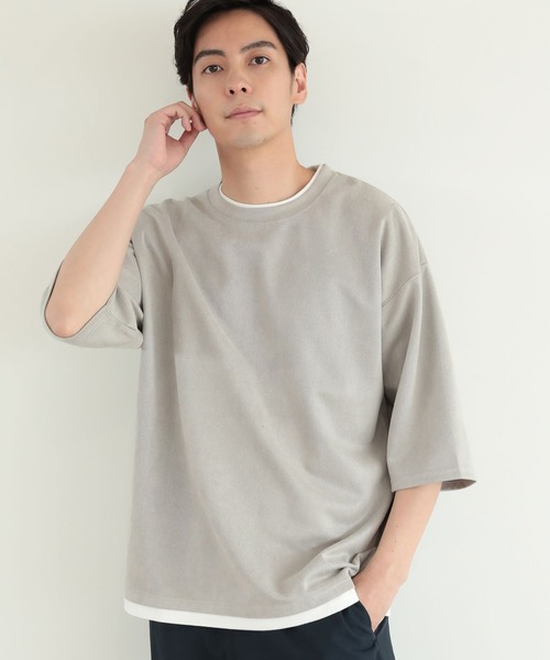 LAKOLE（ラコレ）の「エコスエードレイヤードTシャツ / 263882（Tシャツ/カットソー・メンズ・ブルー/サンドグレー/チャコール/ライトグレー・MEDIUM/LARGE/X-LARGE）」の2枚目の写真