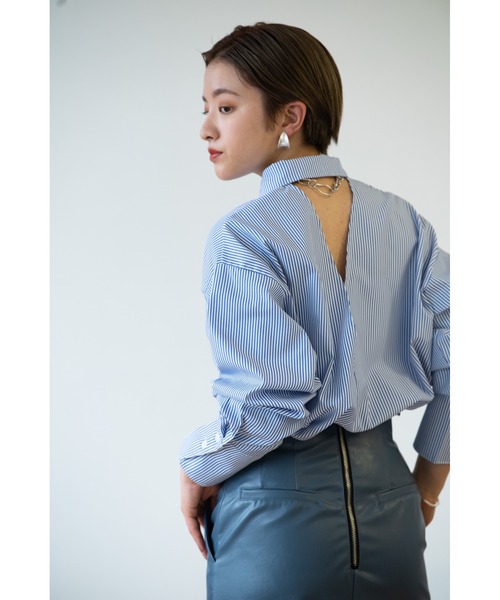 HANNE（アン）の「バックオープンオーバーシャツ（シャツ