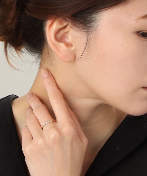 COCOSHNIK(ココシュニック)の「K10丸玉×縄目 リング(リング・レディース・ホワイト系その他7・12号/14号/10号)」の6枚目の写真